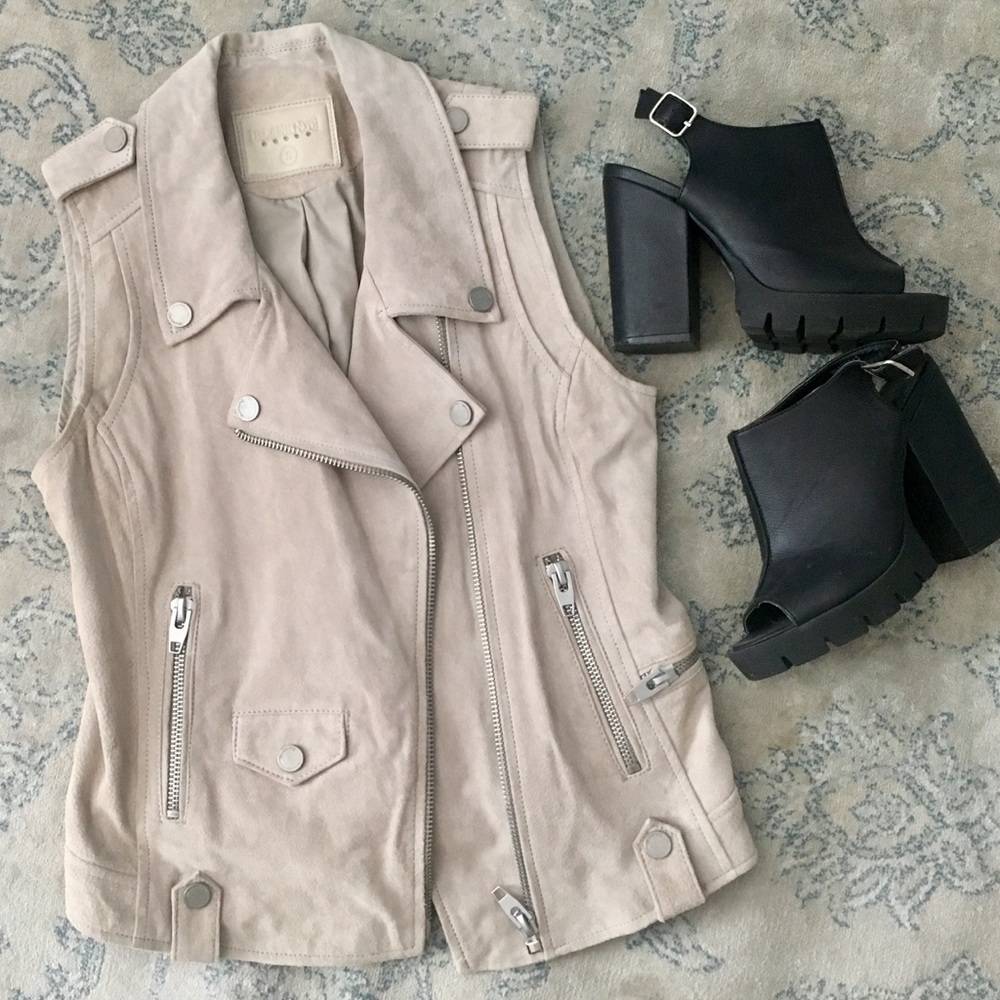 BLANK NYC Suede Moto Vest NWOT